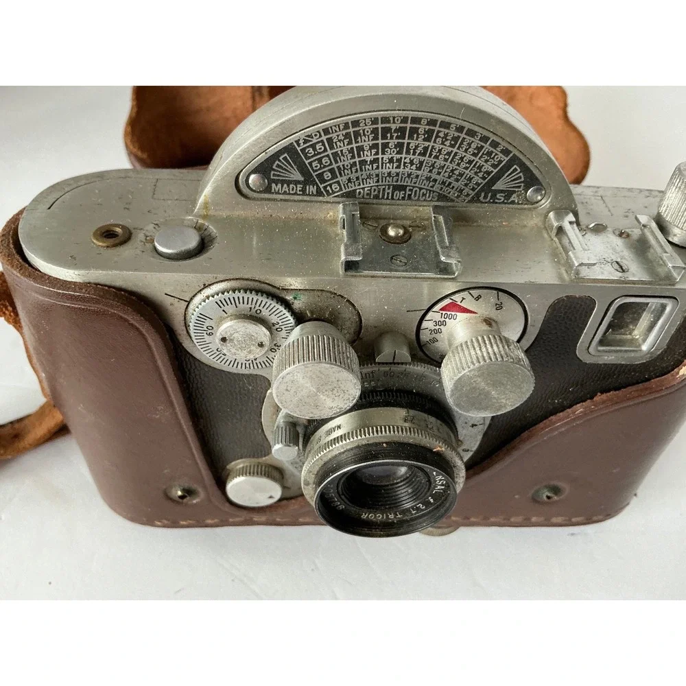 Universal Vintage Mercury II CX 35mm Camera Leather Case Brown Mid Century AS IS